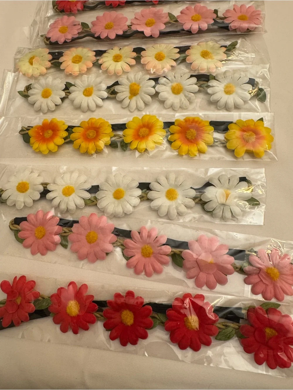 Kids Floral Elastic Headbands - Multi Color Daisy Styles